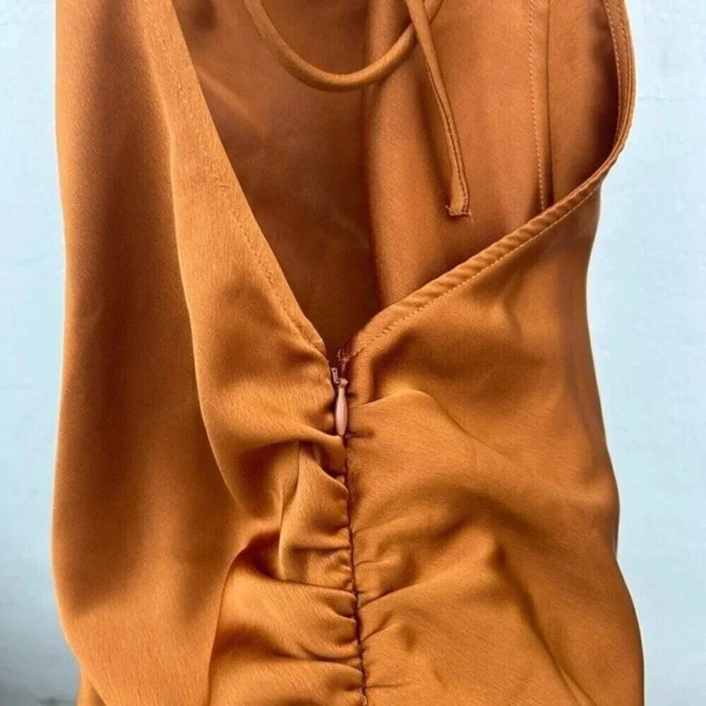 Revolve Mara Midi Dress NBD size small, color copper / gold - Picture 9 of 11